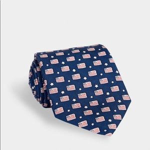Vineyard Vines Navy Blue & American Flag Silk Tie
